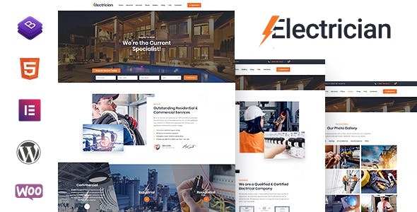Modelo de site para Empresa de Elétrica ou serviços de Eletricista
