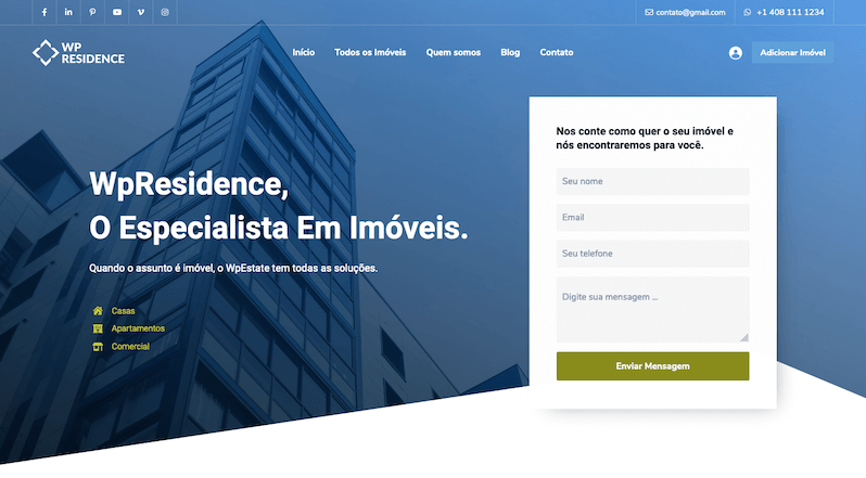 Modelo de site para Imobiliária Corretor venda de imoveis