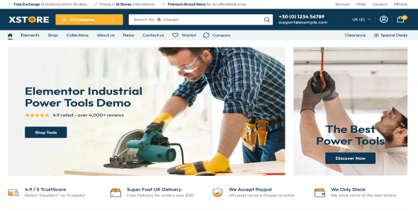 Modelo de site para Loja de Ferramentas Equipamentos Acessórios X-store